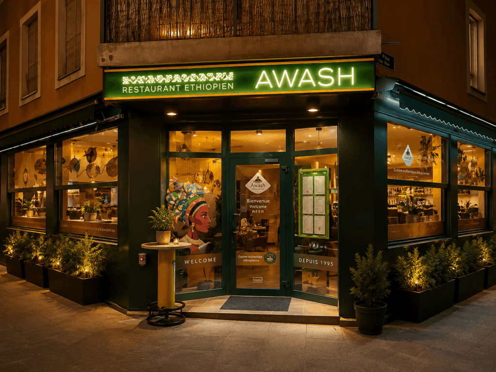 Awash Ethiopian restaurant exterior near Gare Cornavin in Geneva
