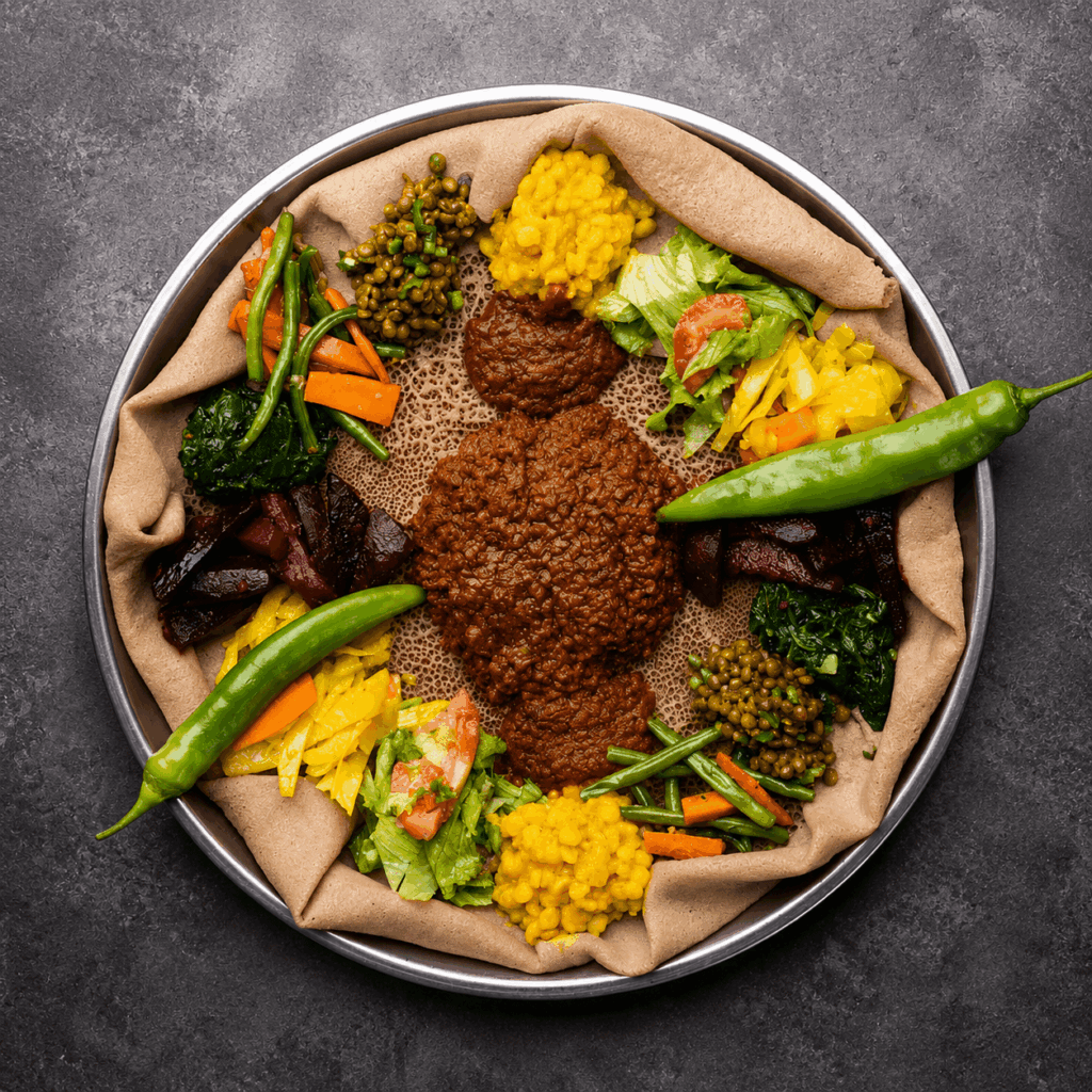 Vegan Ethiopian food and lentil dishes at Awash Geneva