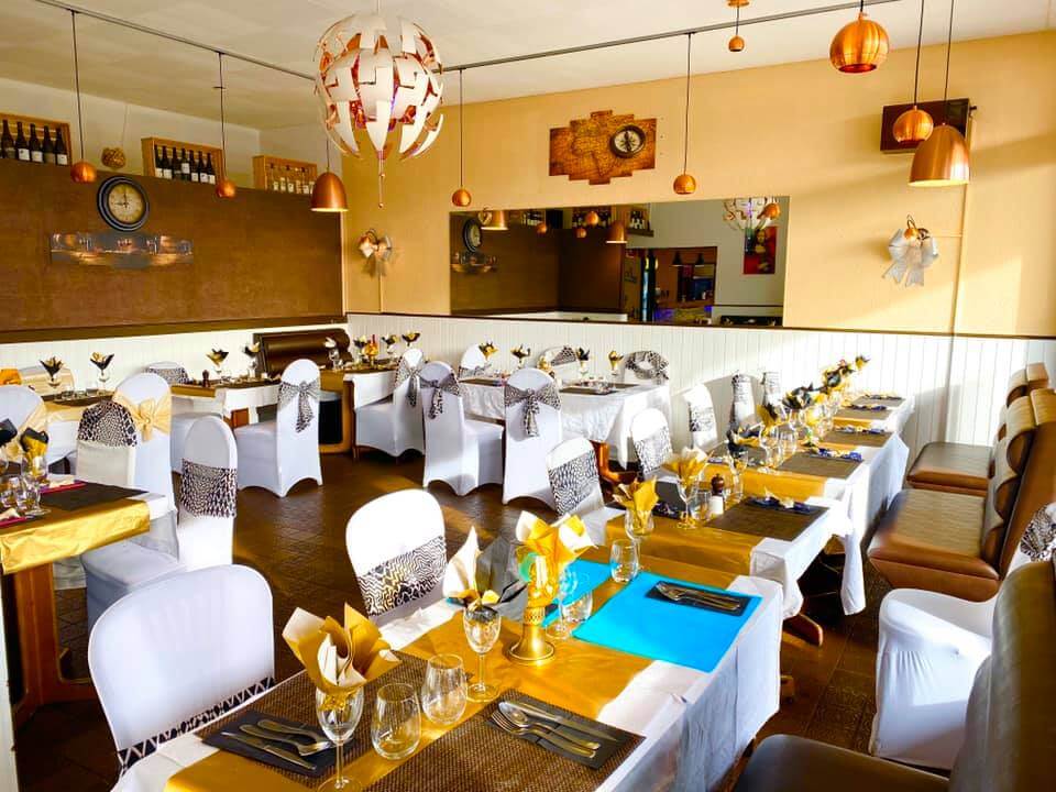 Interior of La Couronne d’Or African restaurant in Geneva Switzerland