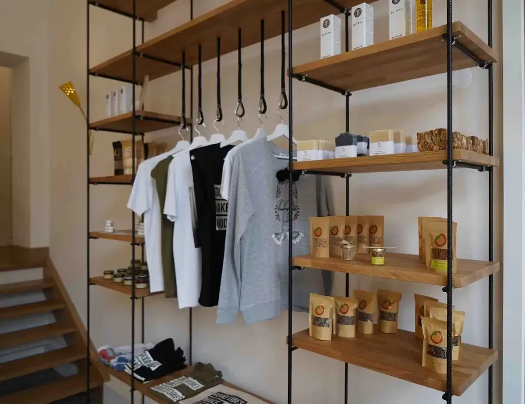 Curly and afro hair care products on display at Tribus Urbaines salon in Geneva