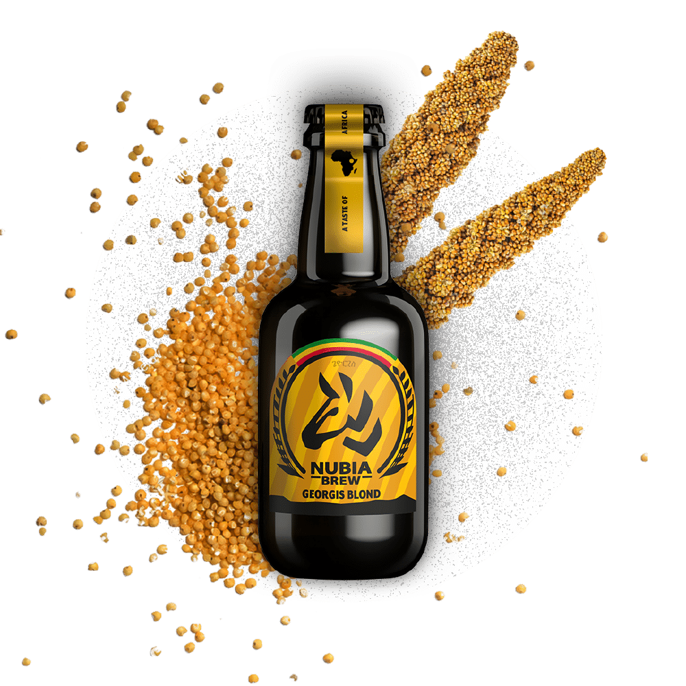 Nubia Brew beer brewed with African grains and Swiss spring water